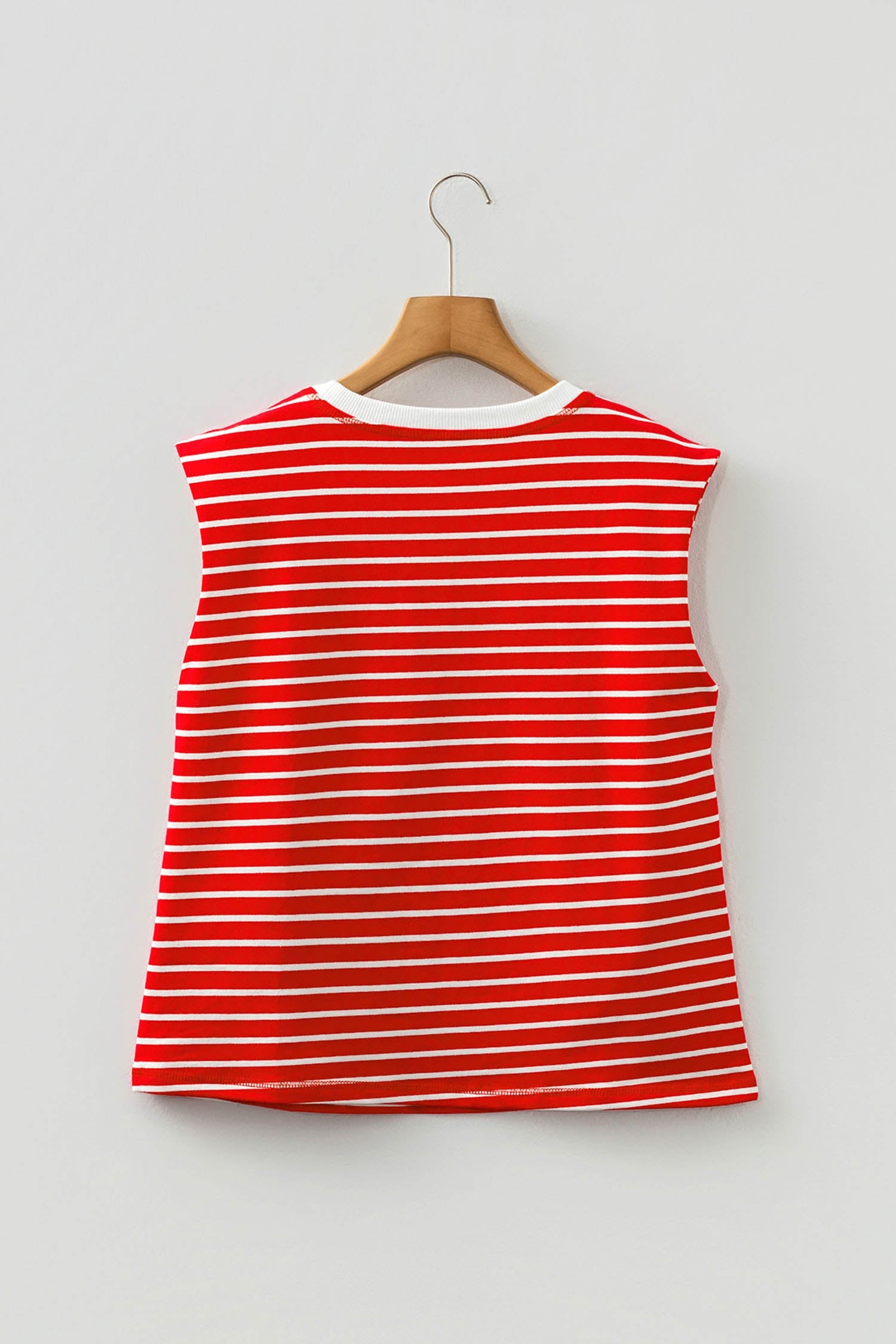Ivy Trim Loose Tank Top - Striped Casual Sleeveless Shirt