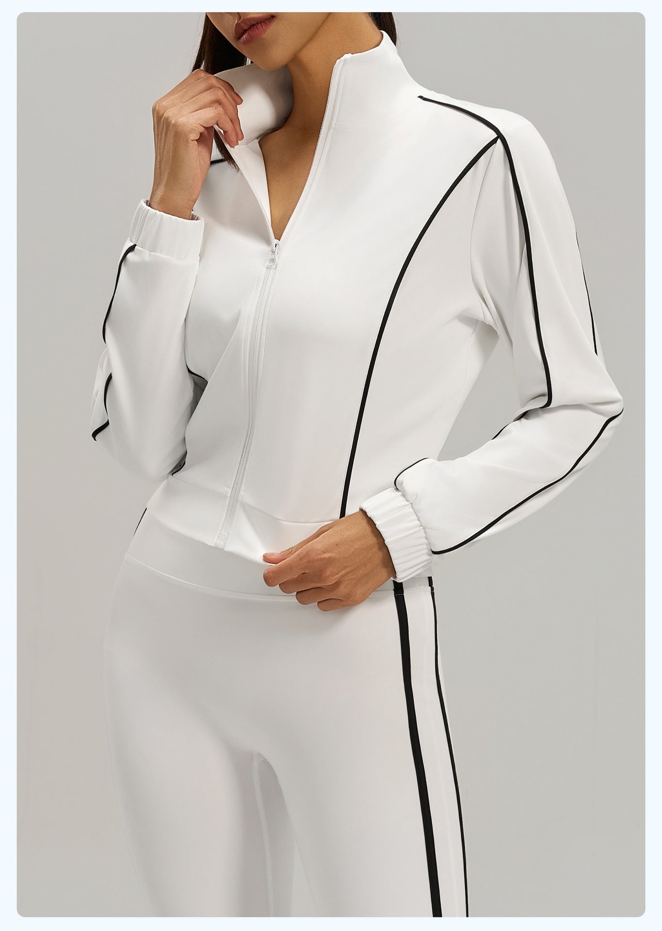 Women's Contrast Stripe Loose Cardigan Jacket – Casual Sports