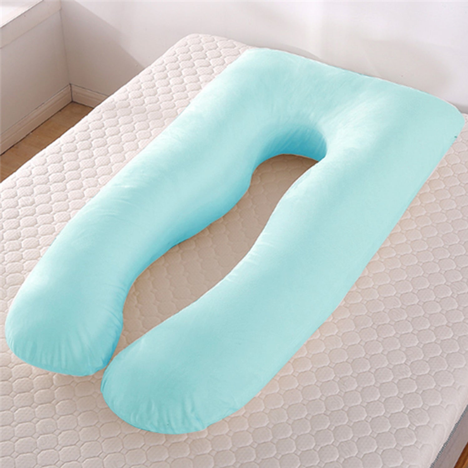 U-Shaped Maternity Pregnancy Pillow with Cooling Ice Silk Cover
