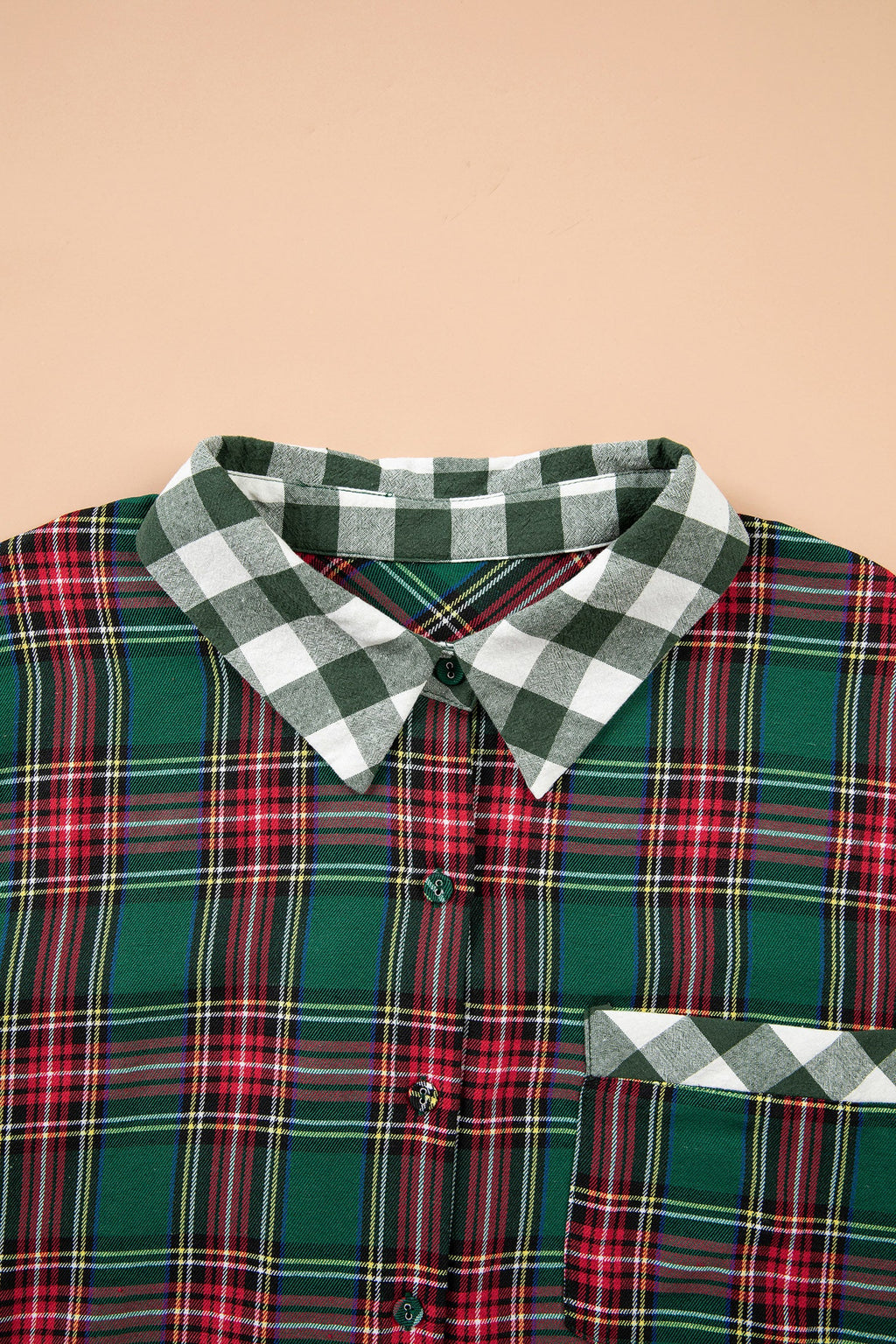 Plus Size Plaid Long Sleeve Buttoned Shirt