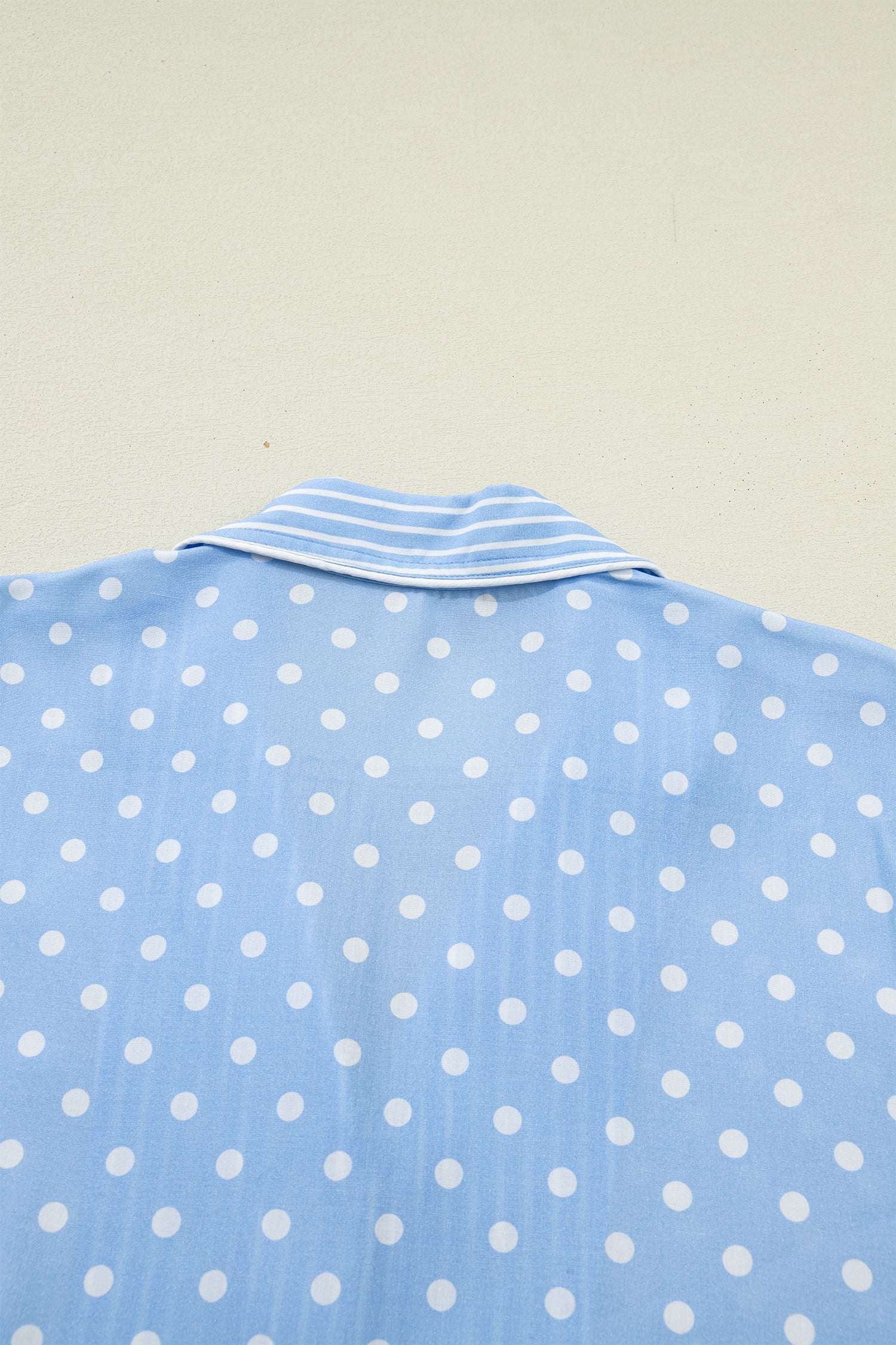 Ila Soft Short Pajama Set: Light Blue Polka Dot Cotton Loungewear