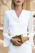 Cowl Neck Trumpet Cuff Blouse