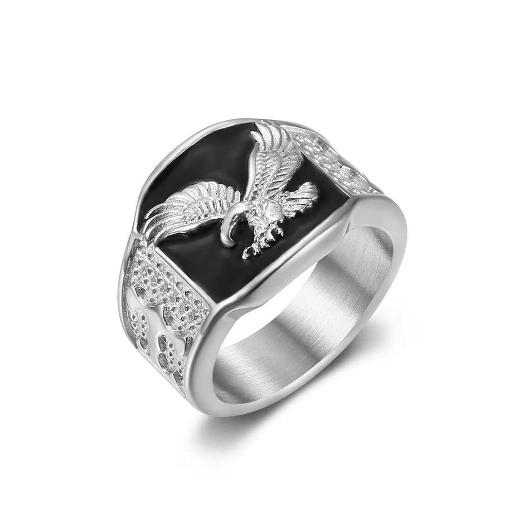 304 Stainless Steel Eagle Wide-Style Mens Ring