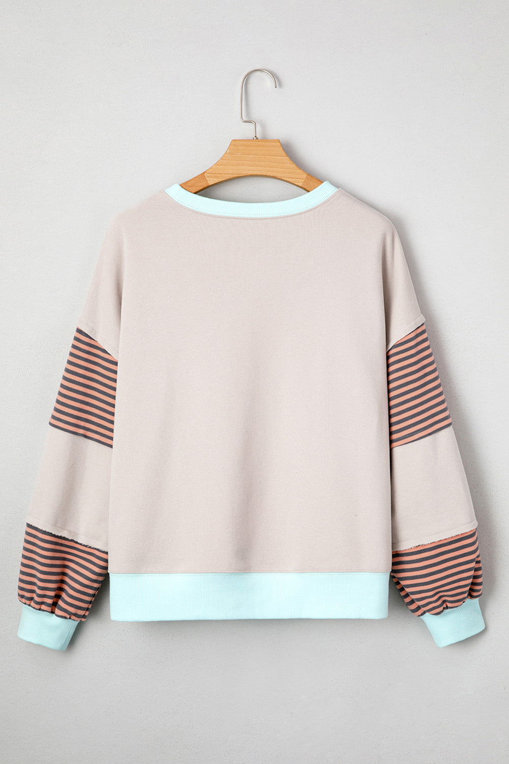 Women's Stripe Colorblock Sweatshirt - Cozy Drop Shoulder Pullover