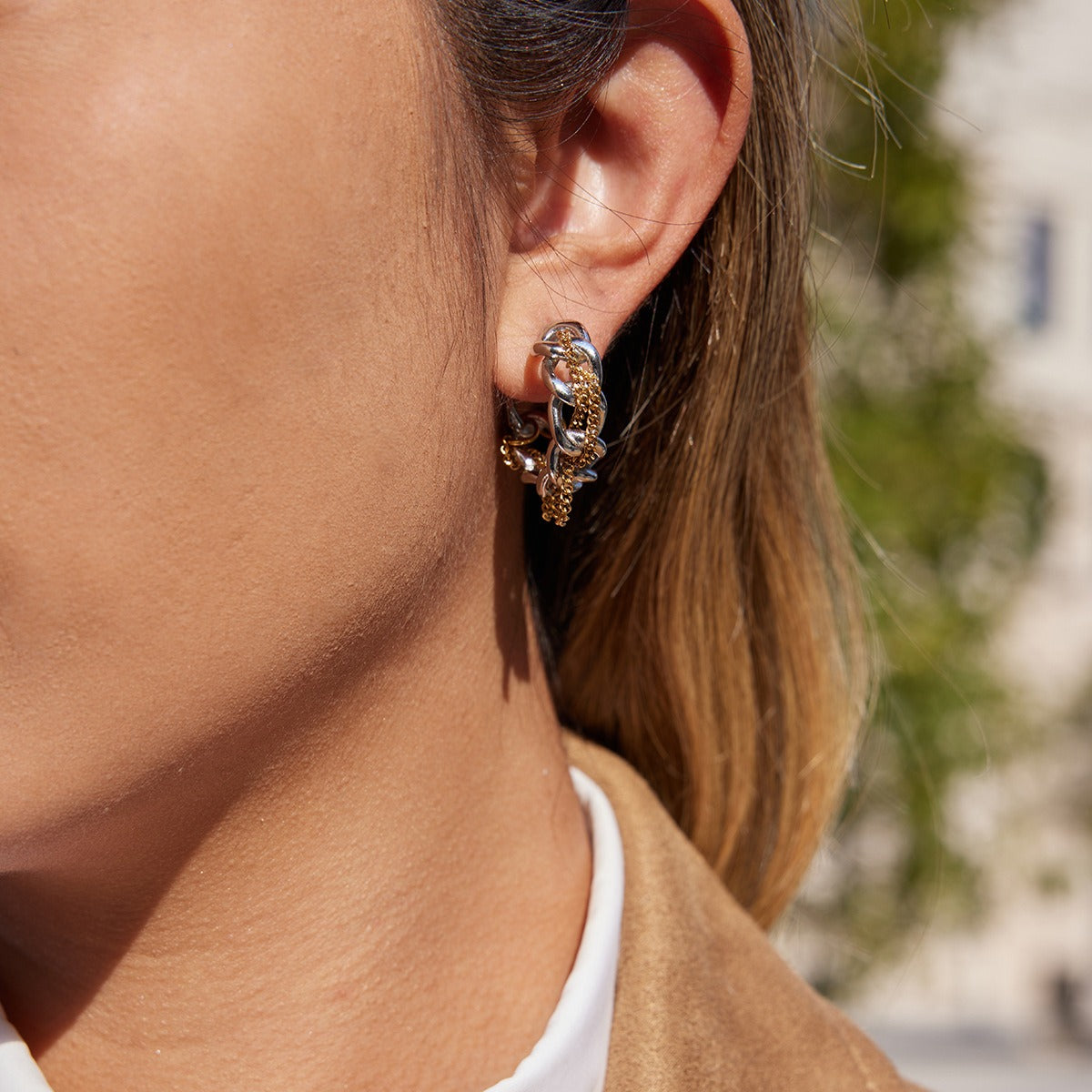 18K Gold Tassel Stud Earrings