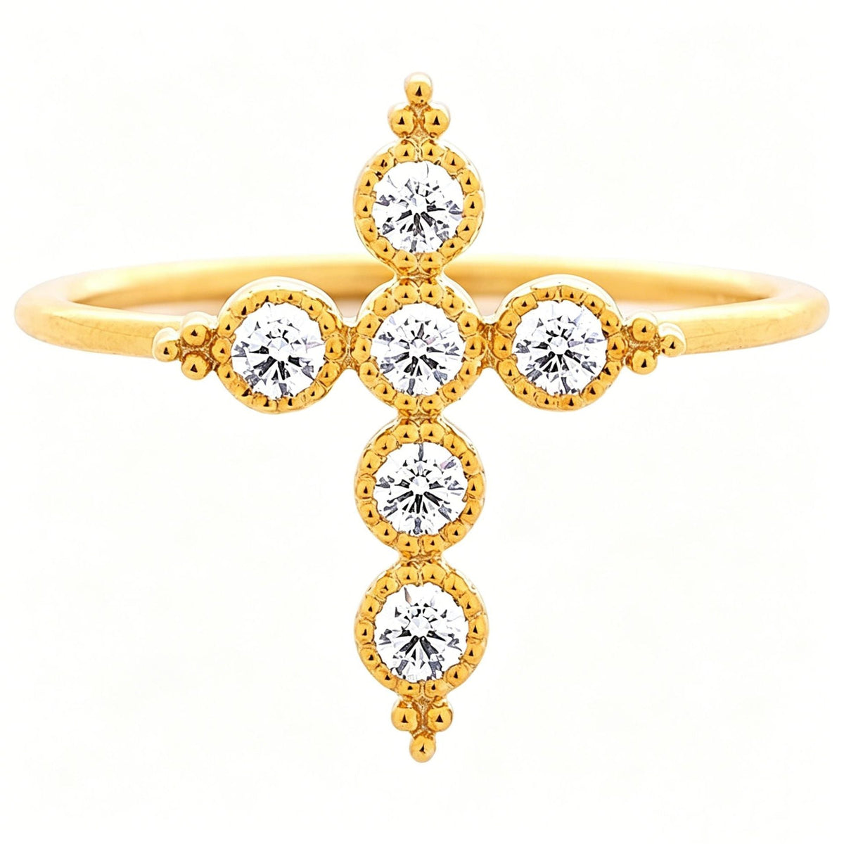 S925 Sterling Silver Zircon Cross Ring For Women