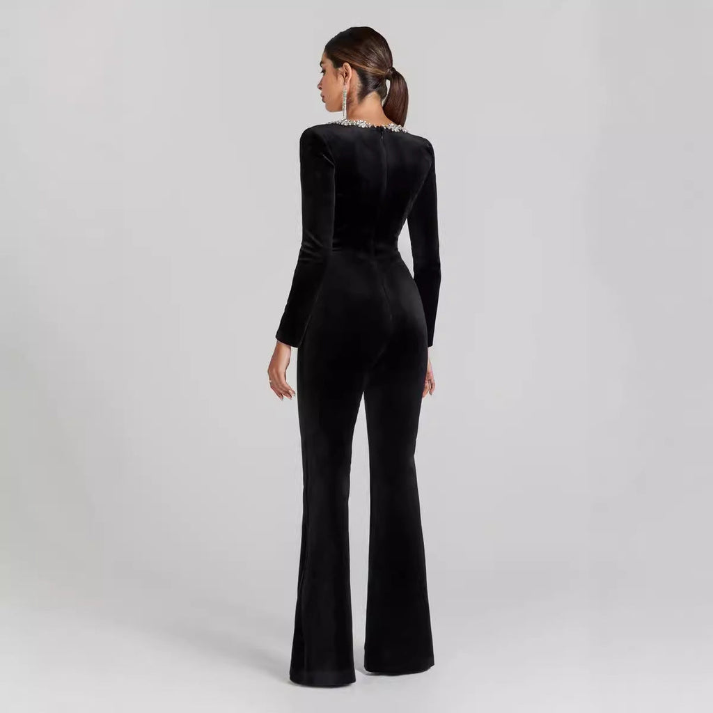 Diamond Encrusted Flared Jumpsuit for Glamorous Nights