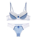 Lace Striped Lingerie Set with Bra and Panties