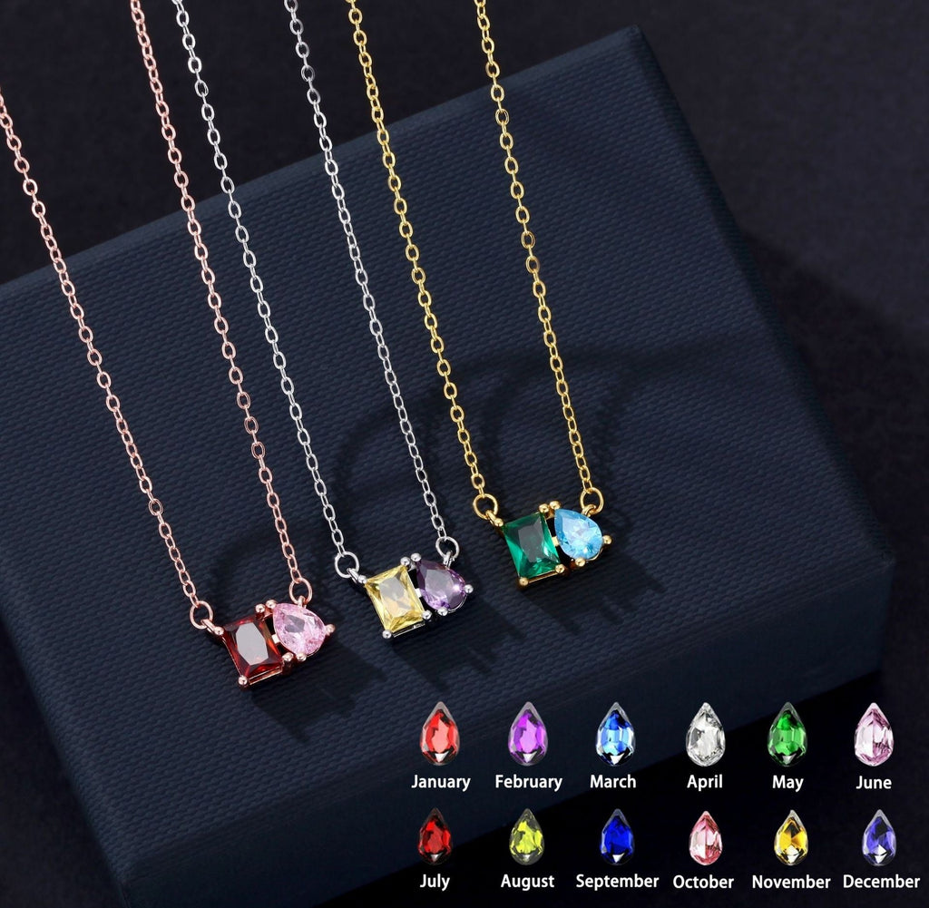 Customized Twelve Birthstone Pendant Necklace