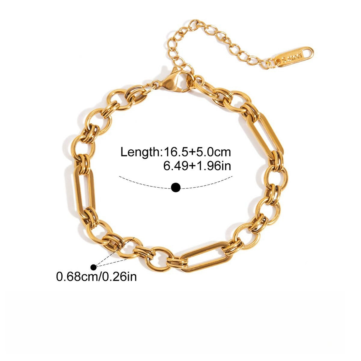 18K Gold-Plated Titanium Steel Rhinestone Bracelet Minimalist