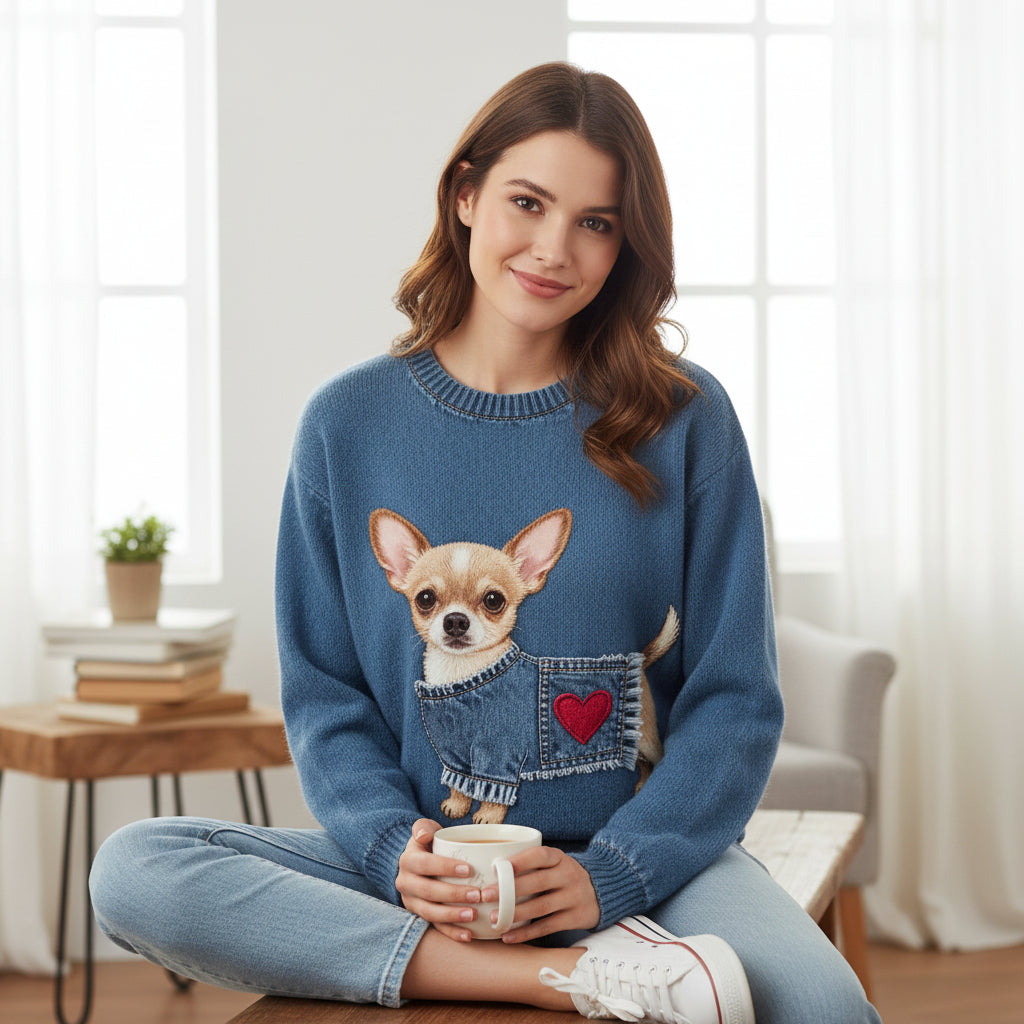 Women's 3D Digital Print Crew Neck Sweater in JLNWY12CQ524