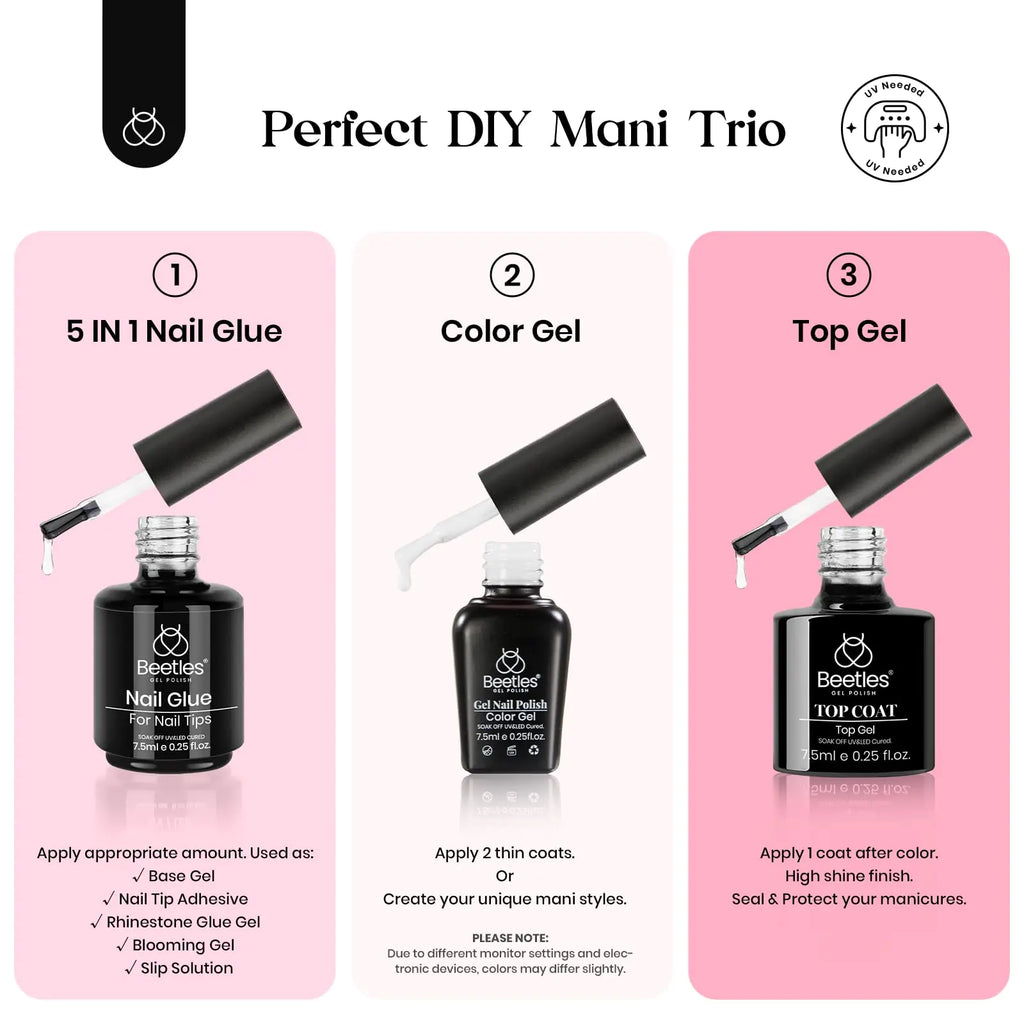 Beetles Gel Nail Kit 600Pcs Medium Almond Nail Tips with Milky White Gel Polish Top Coat, 15 Sizes Soft Clear Gel Nail Tips 5 In 1 Nail Glue Uv Nail Lamp for Nail Extension DIY Nail Salon Gift for Her B-Medium Almond 600pcs(Gel Polish & Top Coat）