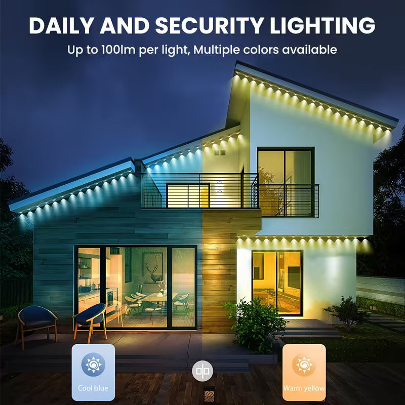 100 ft Permanent RGBIC Outdoor Eaves Lights with 75 Scene Modes