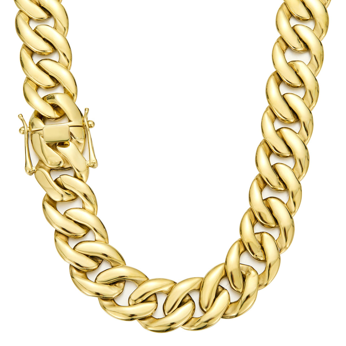 Men's Stainless Steel Gold-Plated Toggle Clasp Necklace