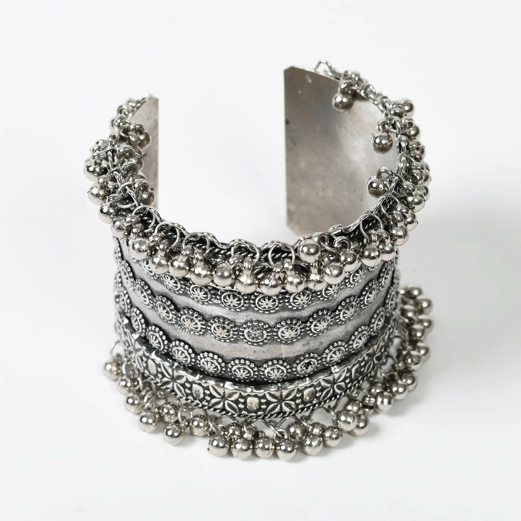Joharkamal Oxidised Silver-Plated Ghungroo Handcrafted Bracelet