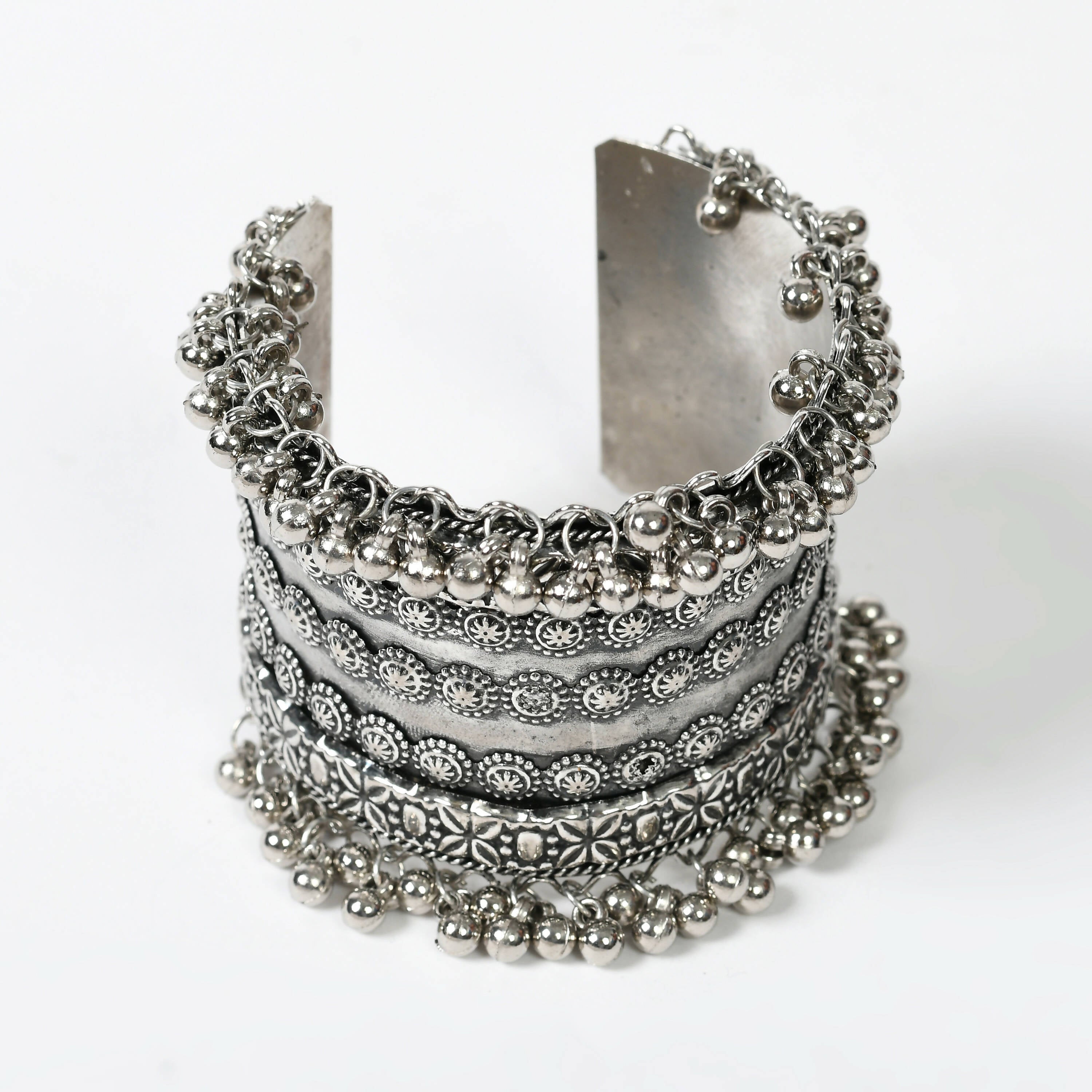Joharkamal Oxidised Silver-Plated Ghungroo Handcrafted Bracelet