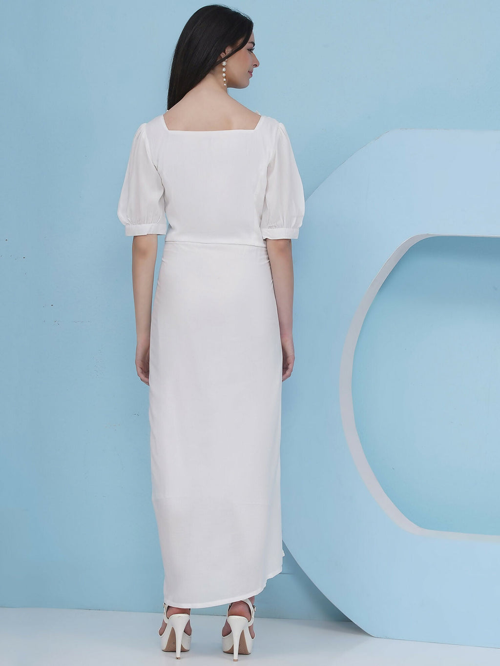 Joban Fashion White Drape Dress