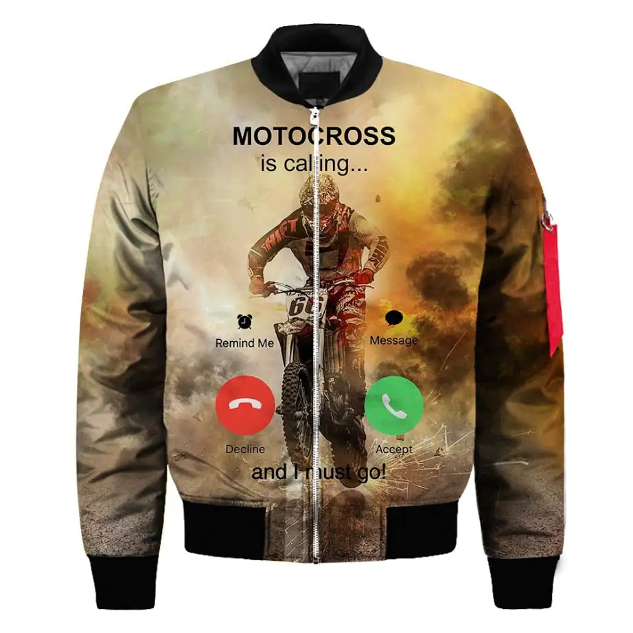 Men's 3D Digital Color Print Flight Jacket Suit