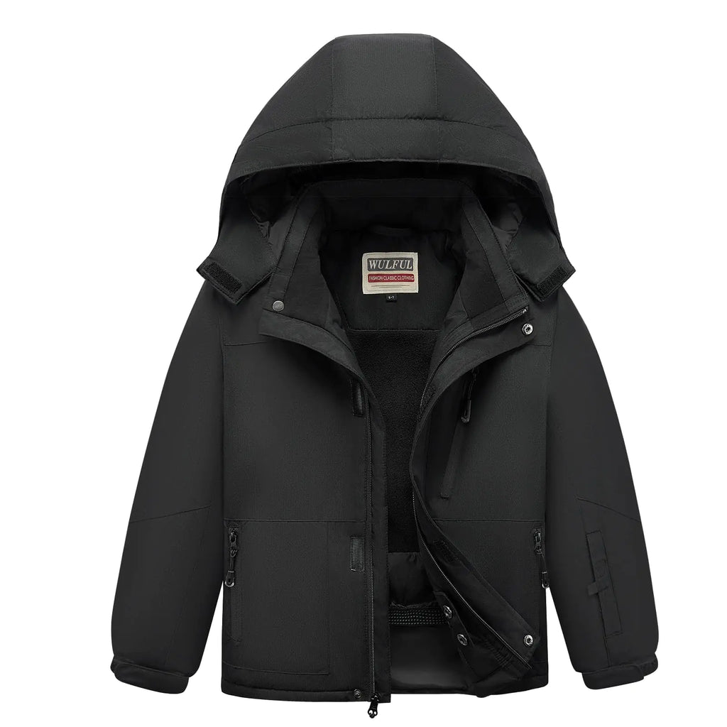WULFUL Boys Waterproof Ski Jacket Kids Winter Snow Coat Outdoor