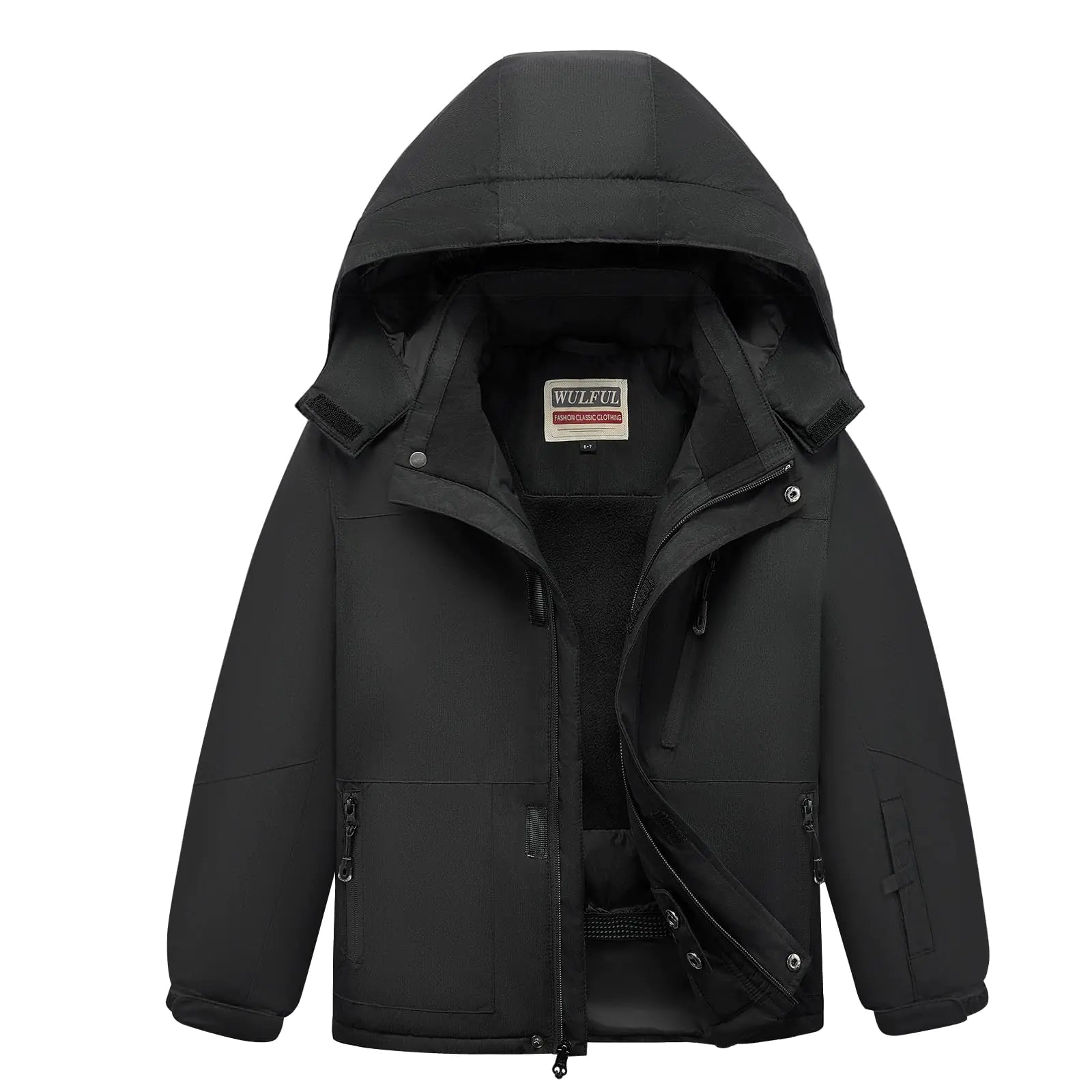 WULFUL Boys Waterproof Ski Jacket Kids Winter Snow Coat Outdoor