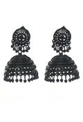 Elegant black traditional jhumka earrings for women and girls