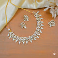 Elegant antique style sleek copper jewelry set in white finish