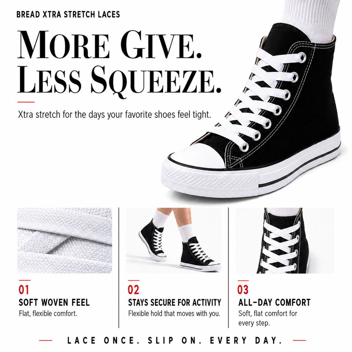 Xtra Stretch Flat Bread Laces