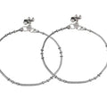 Trendy oxidised silver plated traditional payals with antique finish