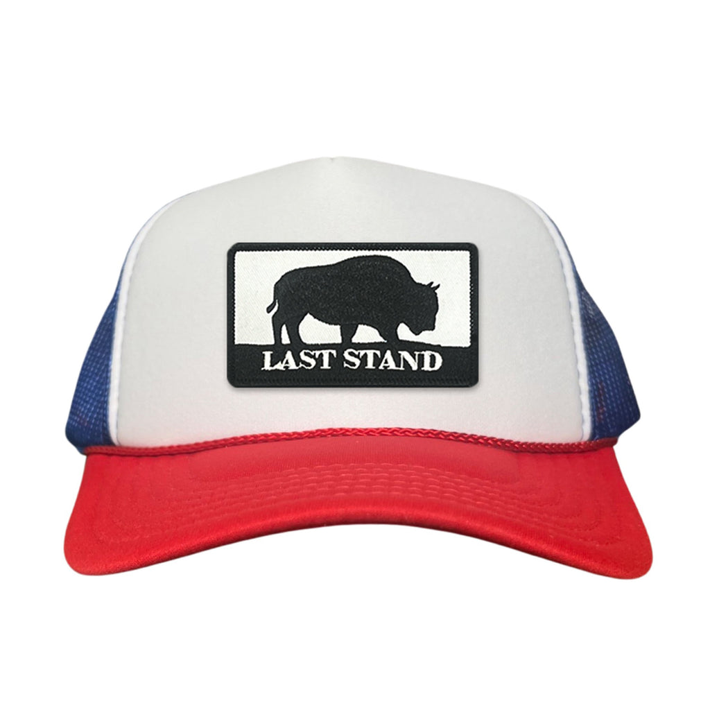 Bison Graphic Curved Bill Trucker Hat Mesh Snapback Cap