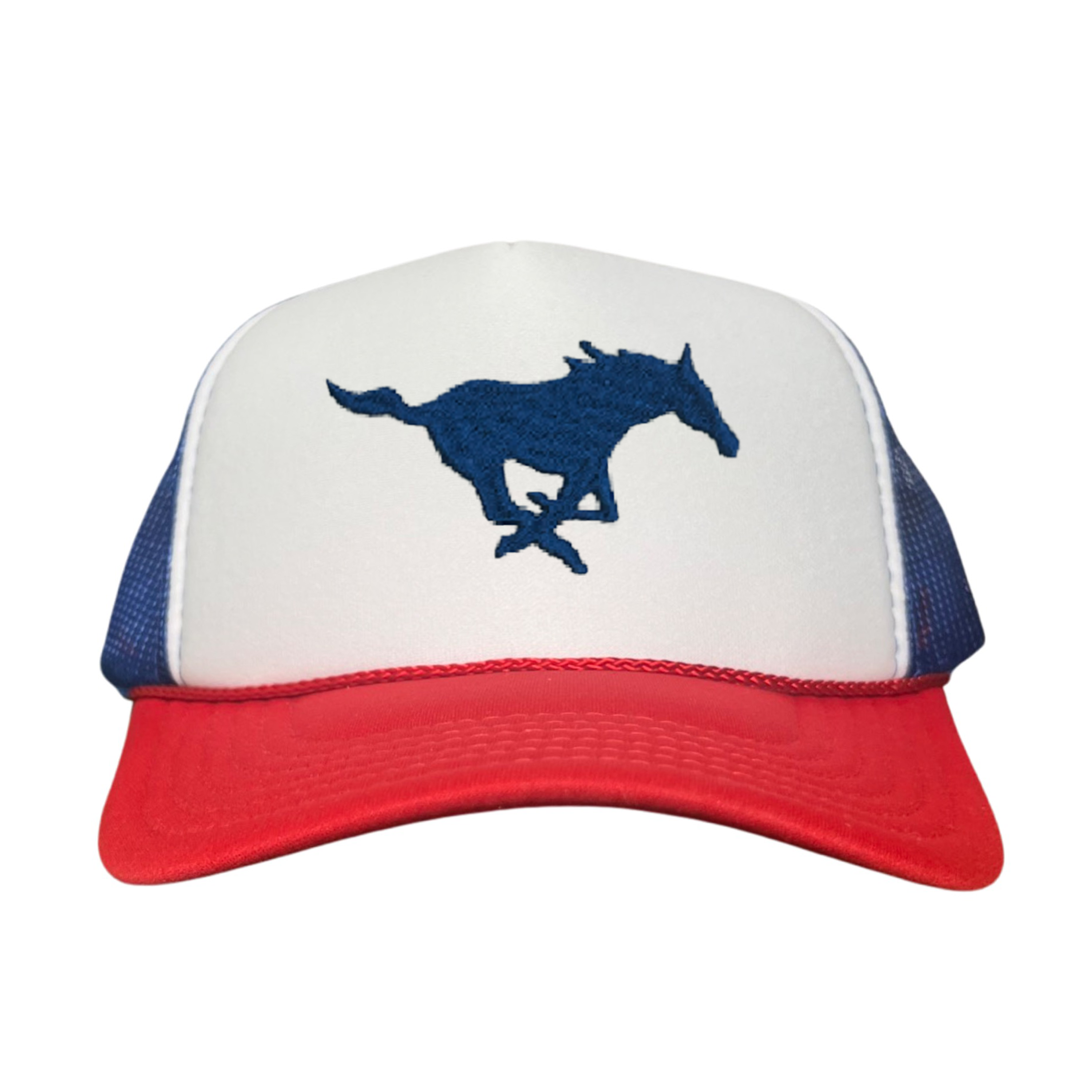 SMU Mustang Embroidered Snapback Hat - Collegiate Team Apparel