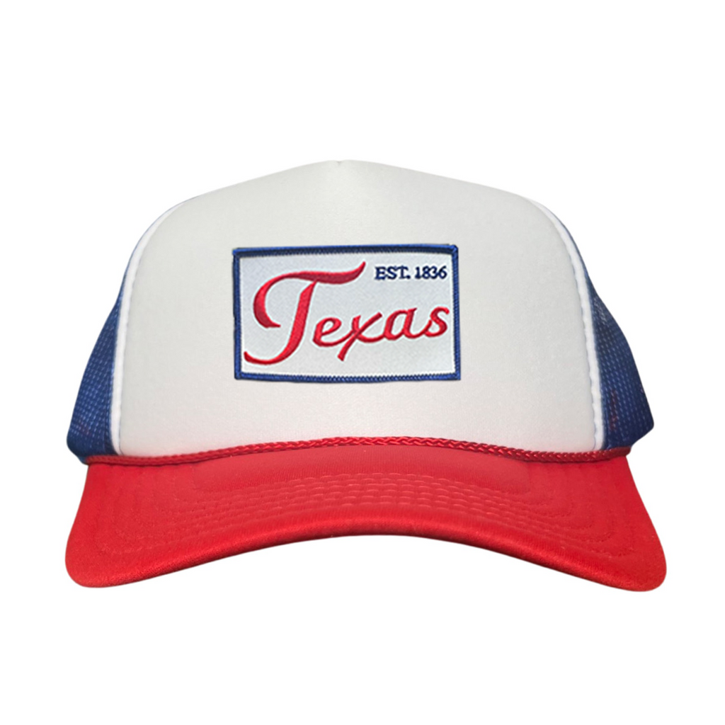 Texas EST 1836 Script Hat - Mesh Snapback, Dad or Rope Style
