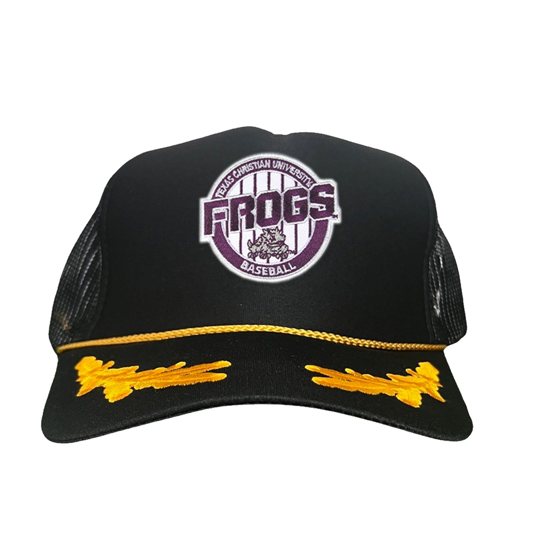TCU Horned Frogs Pinstripe Circle Baseball Cap - Snapback & Dad Hat