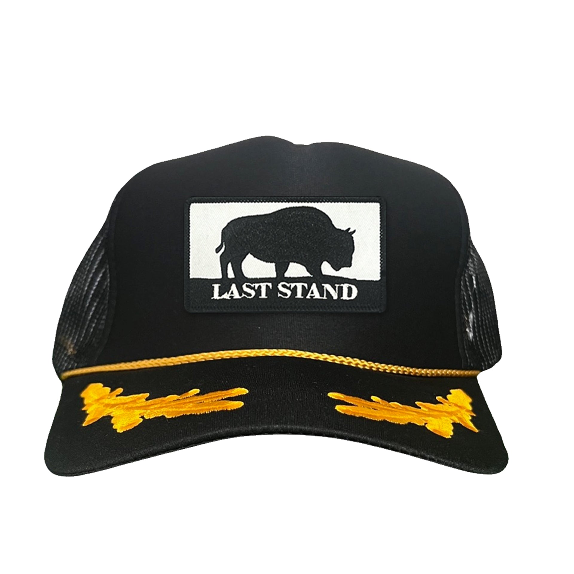 Bison Graphic Curved Bill Trucker Hat Mesh Snapback Cap