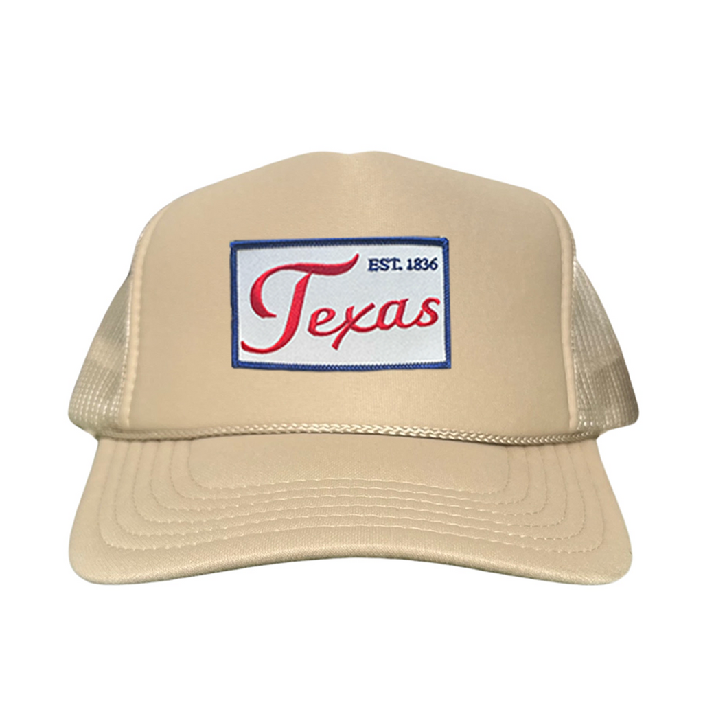 Texas EST 1836 Script Hat - Mesh Snapback, Dad or Rope Style