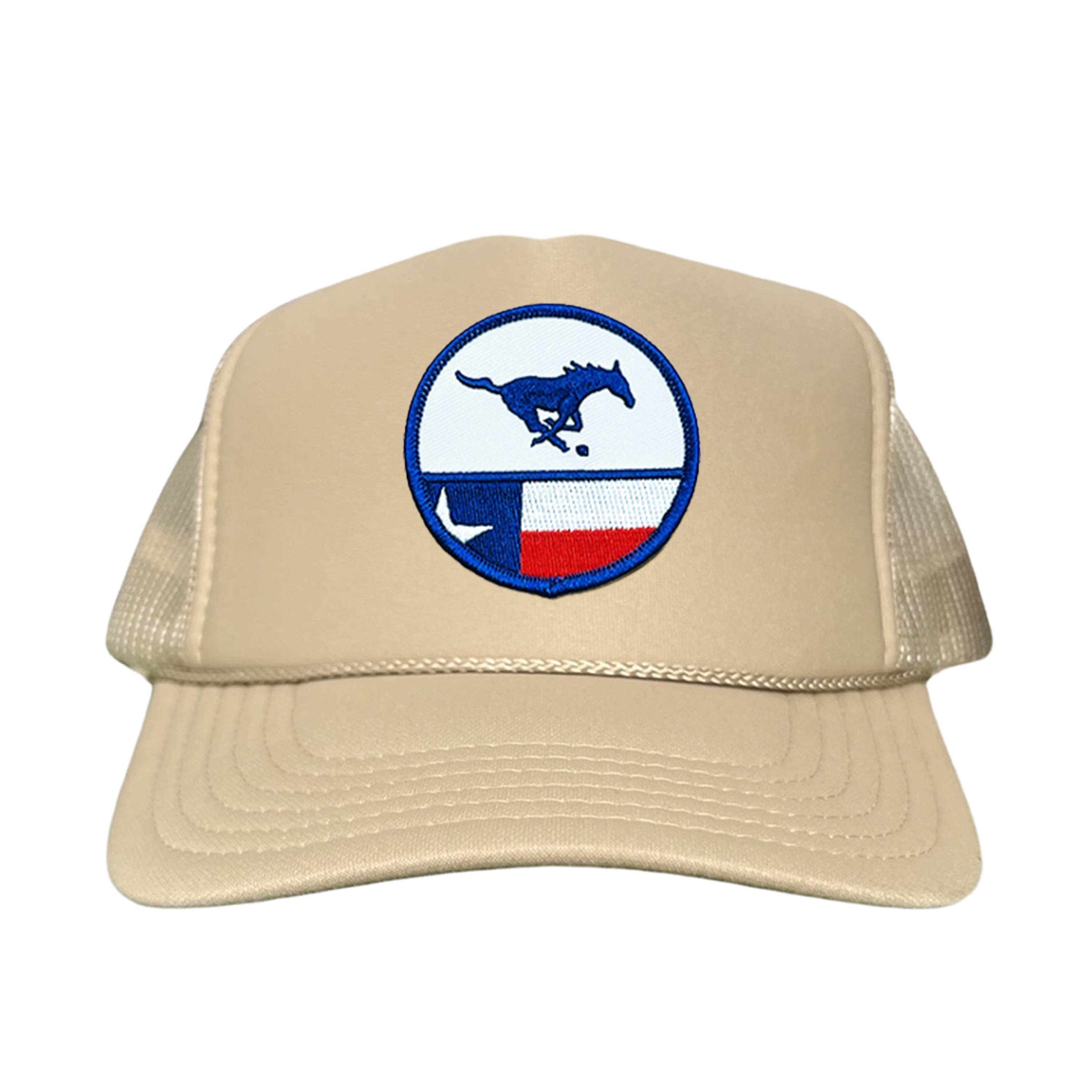 SMU Mustangs Pony Circle State Flag Patch Mesh Snapback Hat