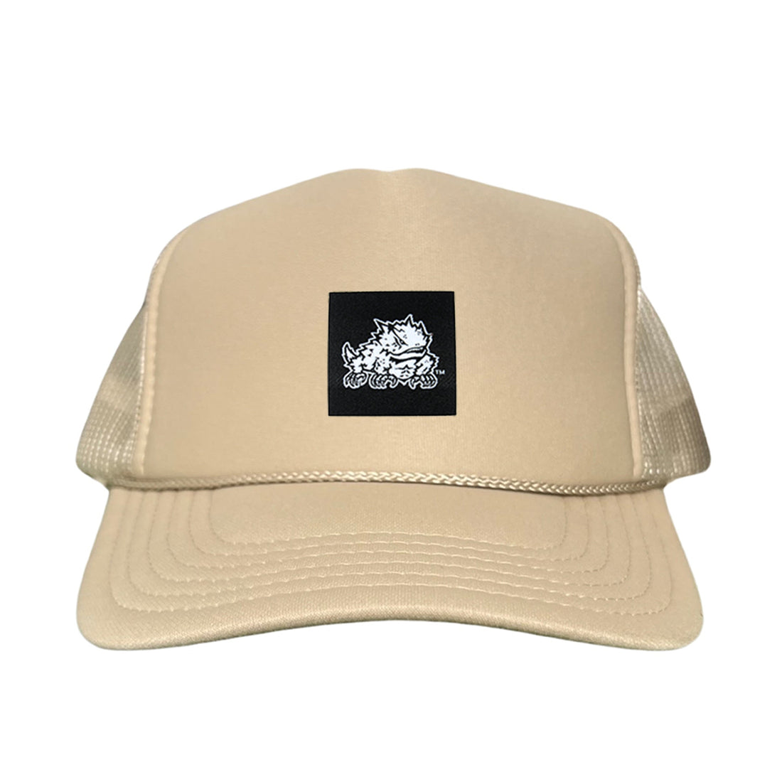 TCU Horned Frog Logo Black Label Hat - Adjustable Snapback & Trucker