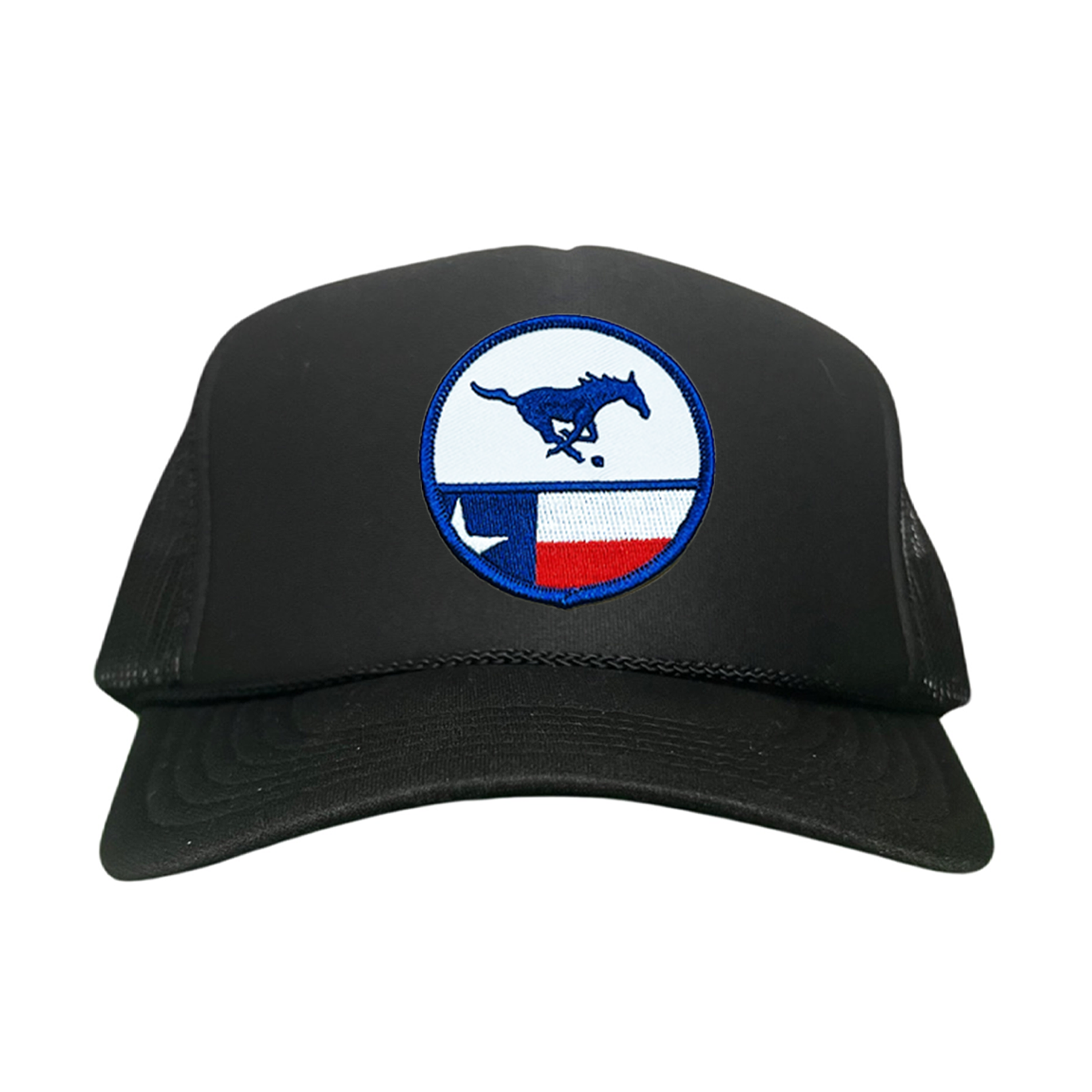 SMU Mustangs Pony Circle State Flag Patch Mesh Snapback Hat