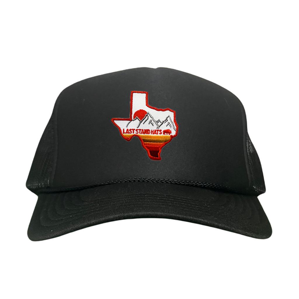Texas Mountains Orange Rope Hat - Adjustable Trucker Cap