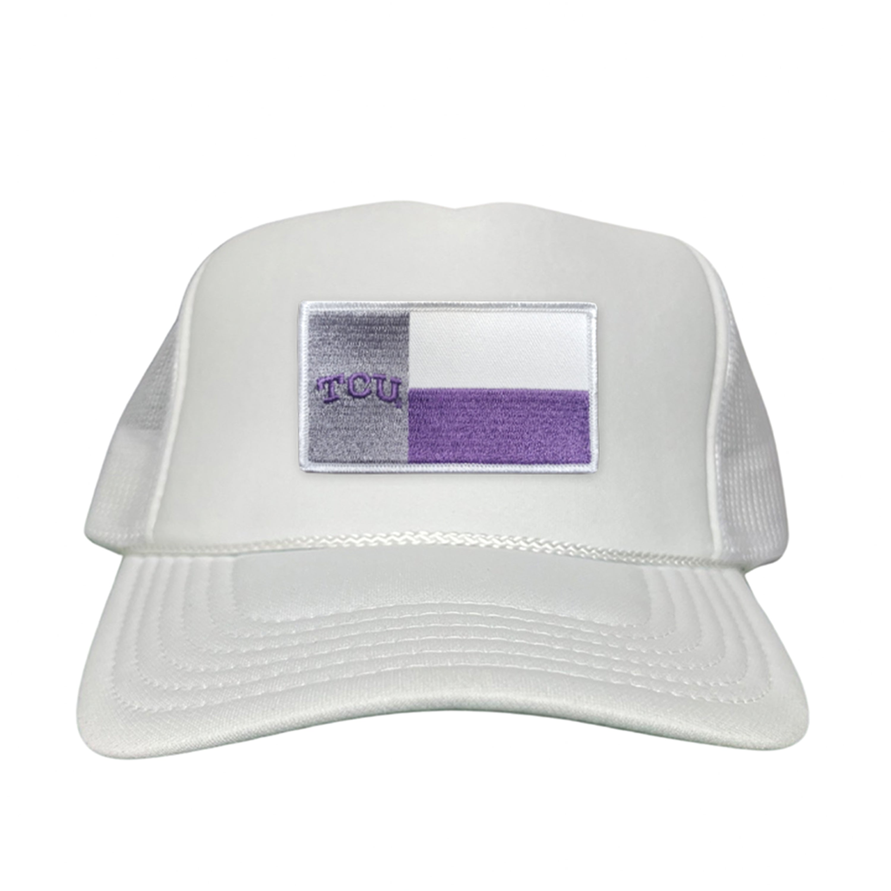 TCU Rectangle State Flag Patch Hat - Purple & White Game Day Cap