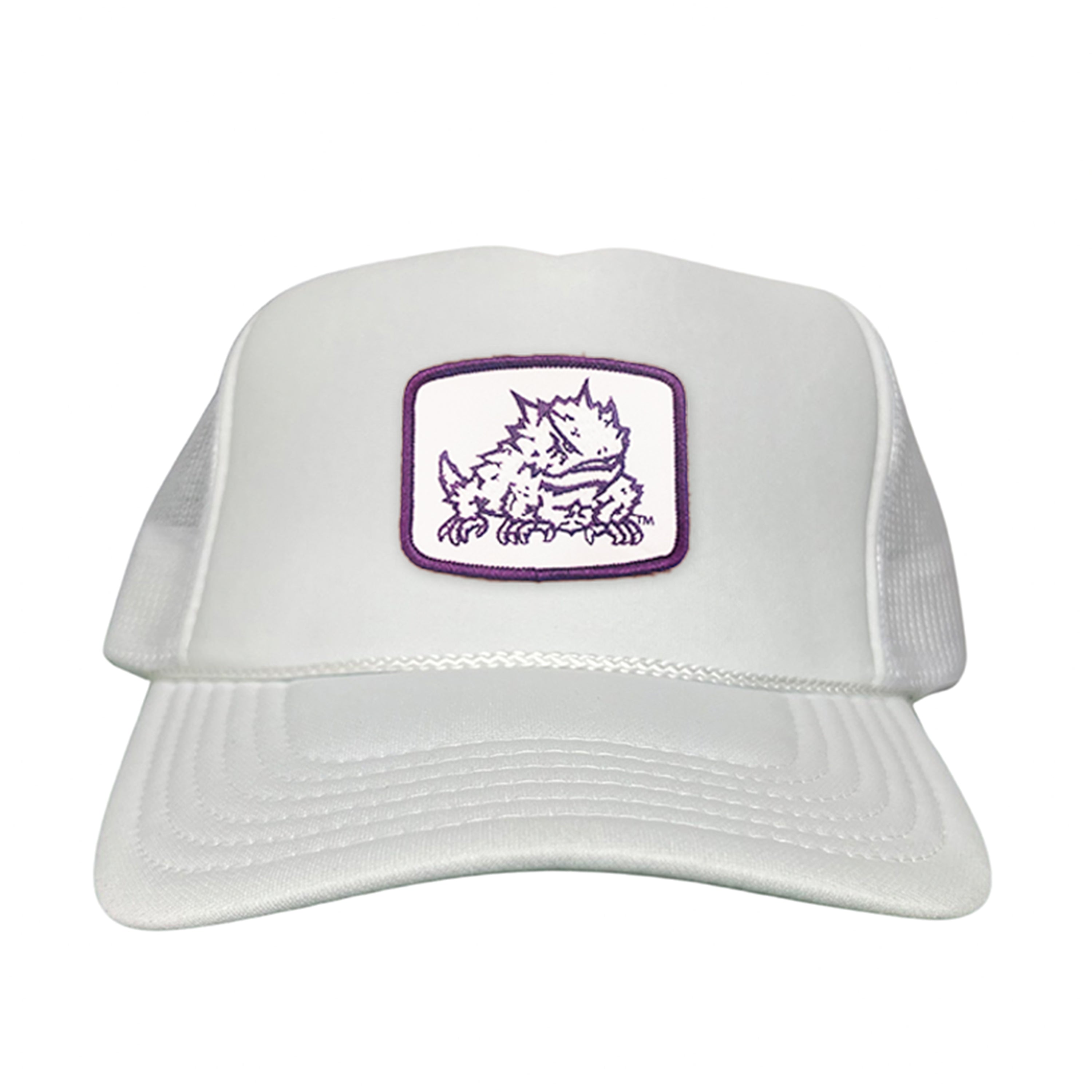 TCU Horned Frogs Square Patch Mesh Back Curved Bill Snapback Cap
