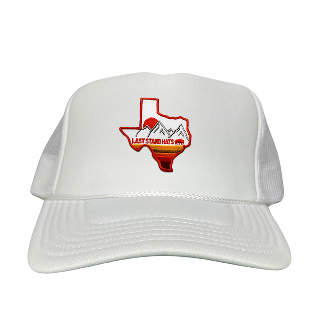 Texas Mountains Orange Rope Hat - Adjustable Trucker Cap