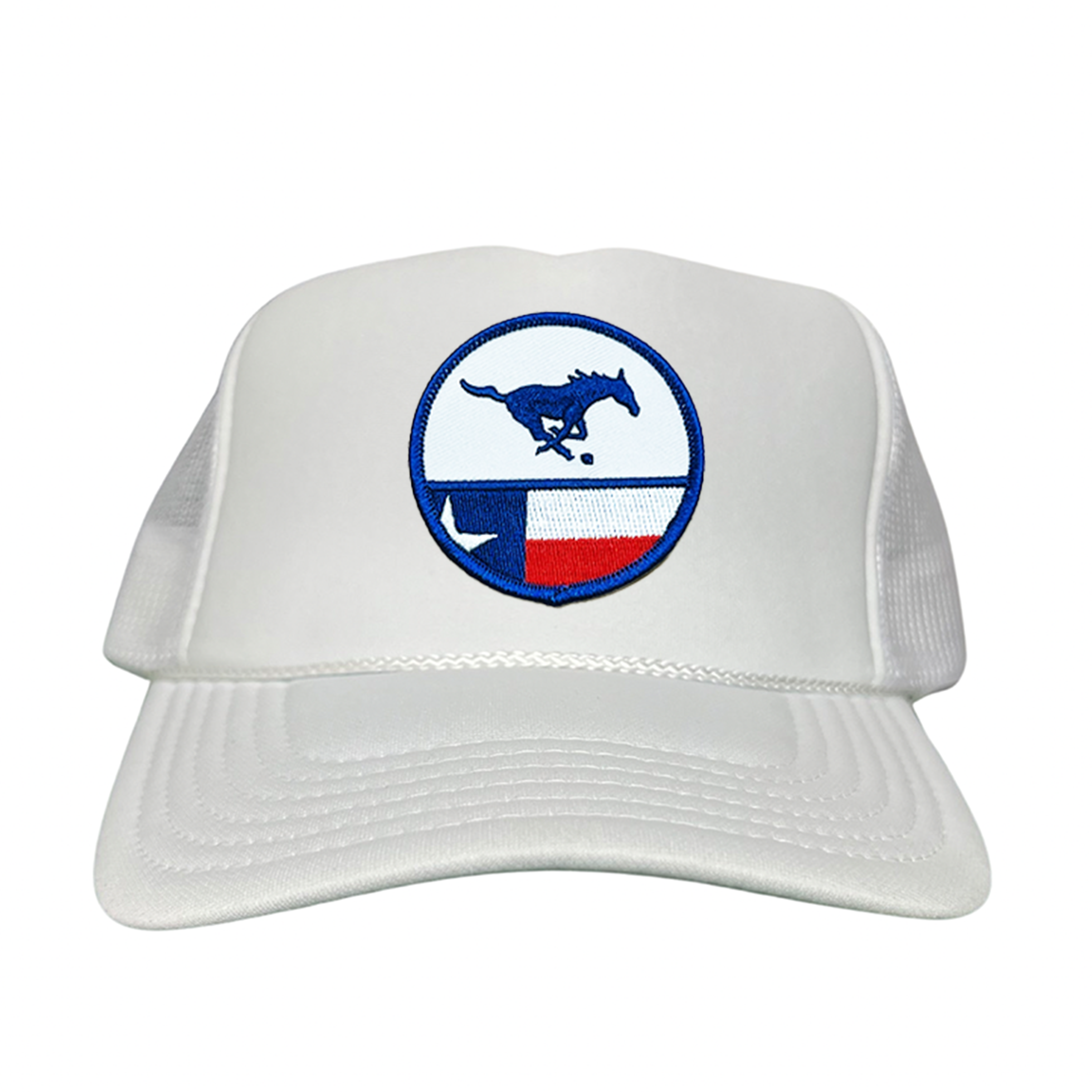 SMU Mustangs Pony Circle State Flag Patch Mesh Snapback Hat