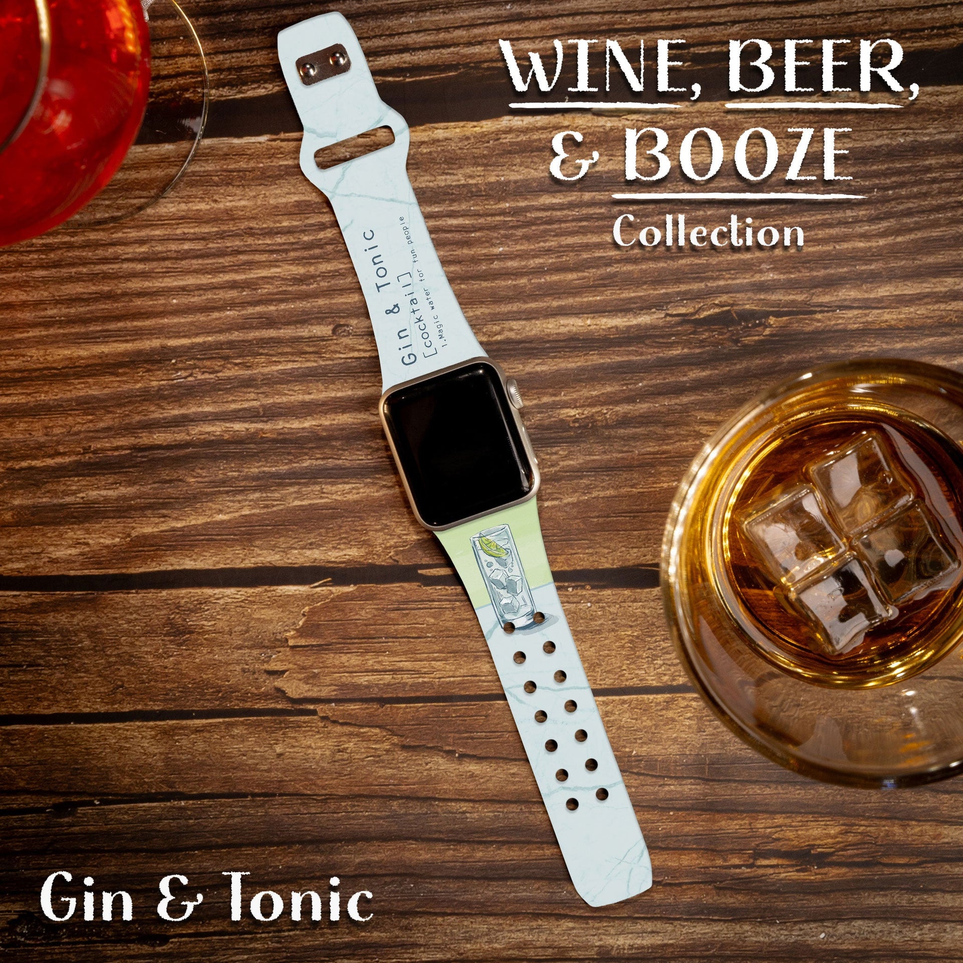 Wine, Beer & Booze HD Print Apple Watch Band