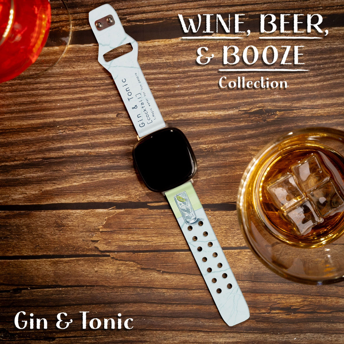 Wine Beer & Booze Champagne Watch Band for Fitbit Versa 3 Sense