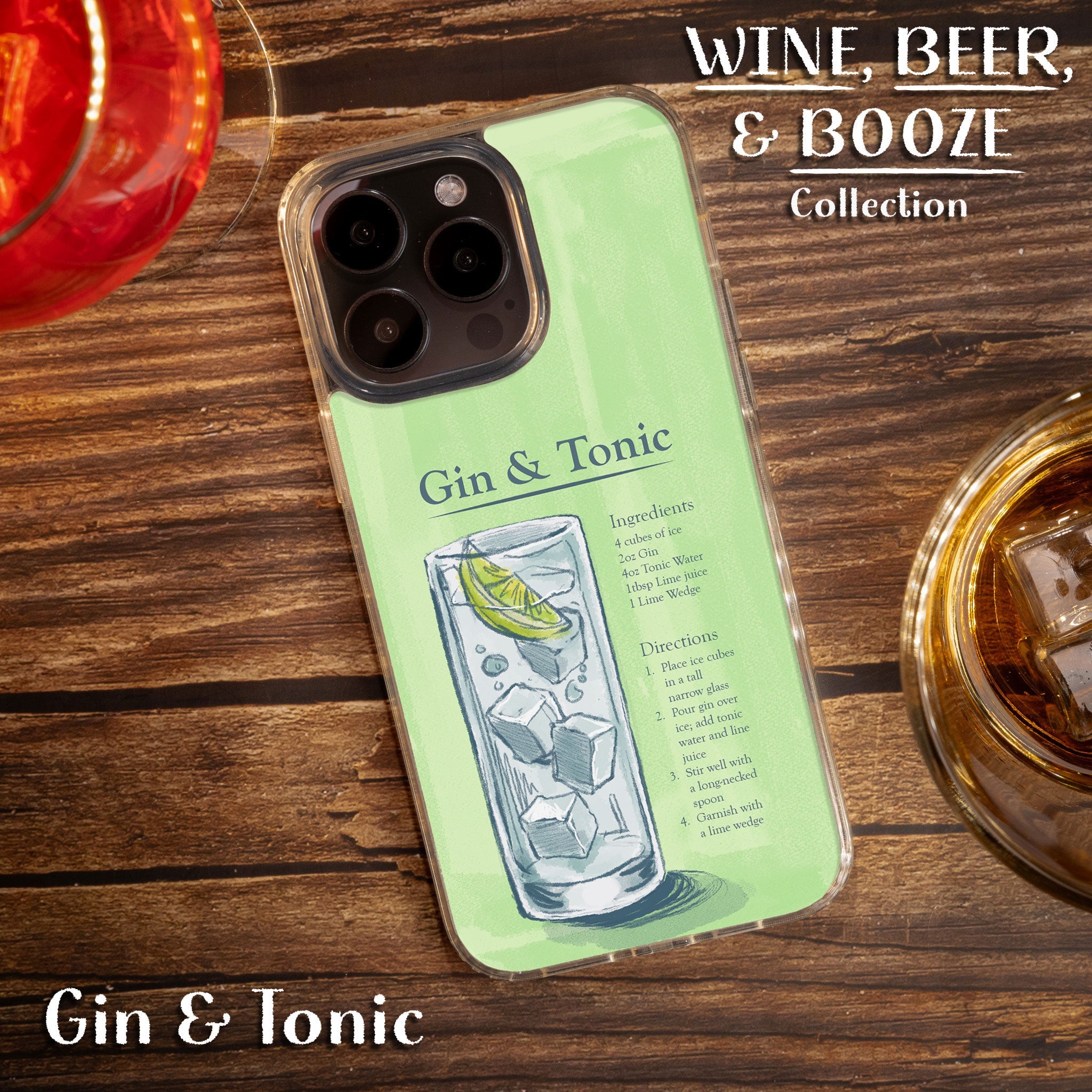Wine, Beer, & Booze Mag-Safe Case for iPhone 15 Series