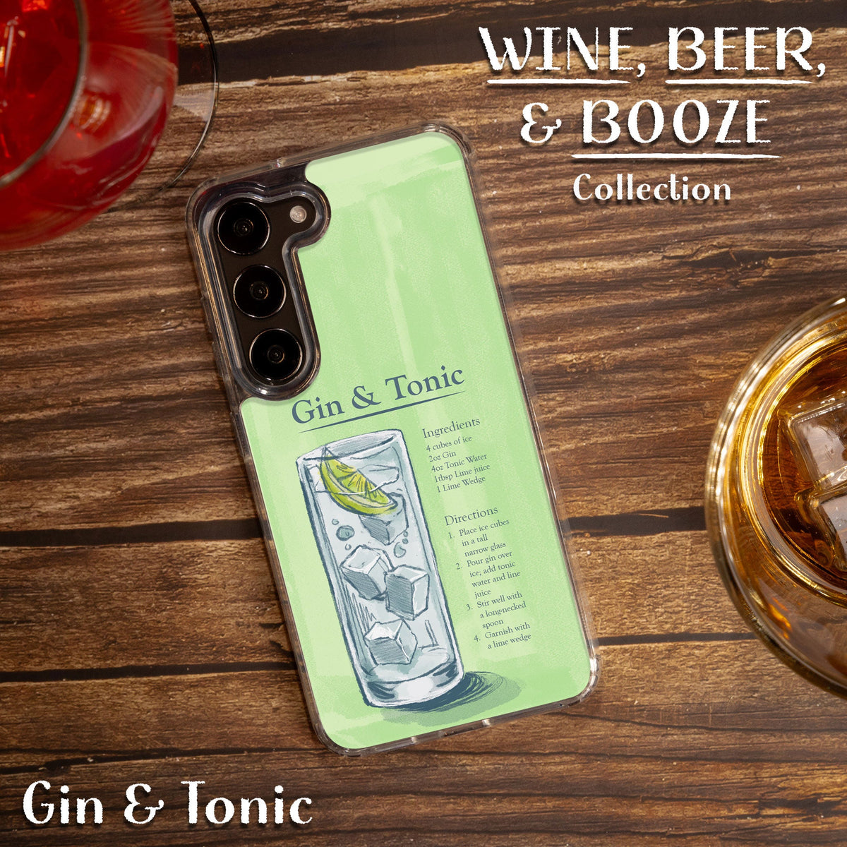 Wine, Beer & Booze Print Case for Samsung Galaxy S22, S22+, S22 Ultra