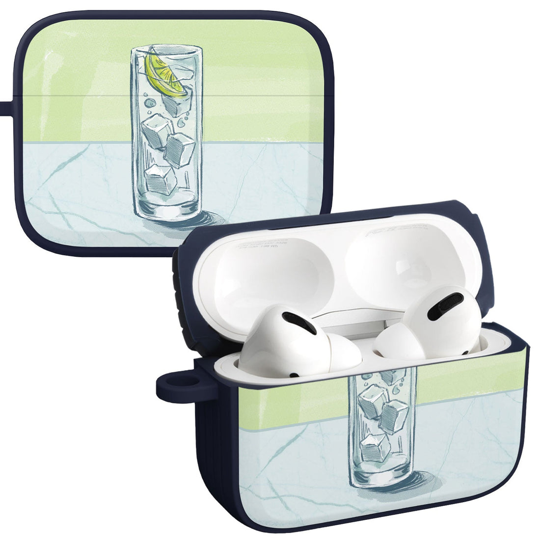 Wine, Beer & Booze AirPods Pro 1 & 2 Protective Case with Carabiner
