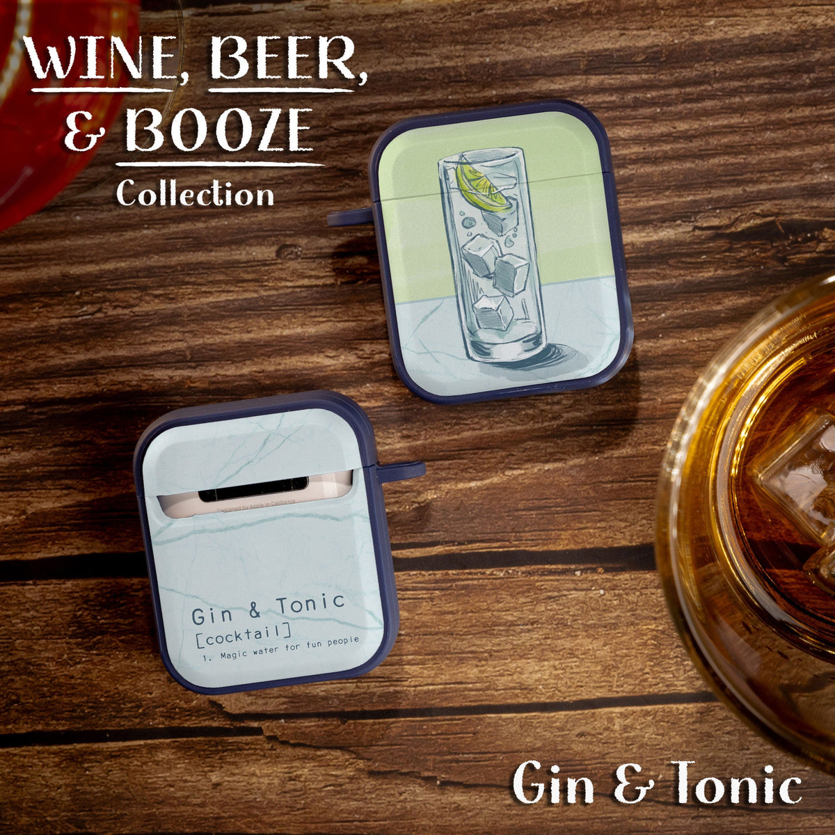 Wine Beer Booze HDX Protective Case for Apple AirPods Gen 1 2