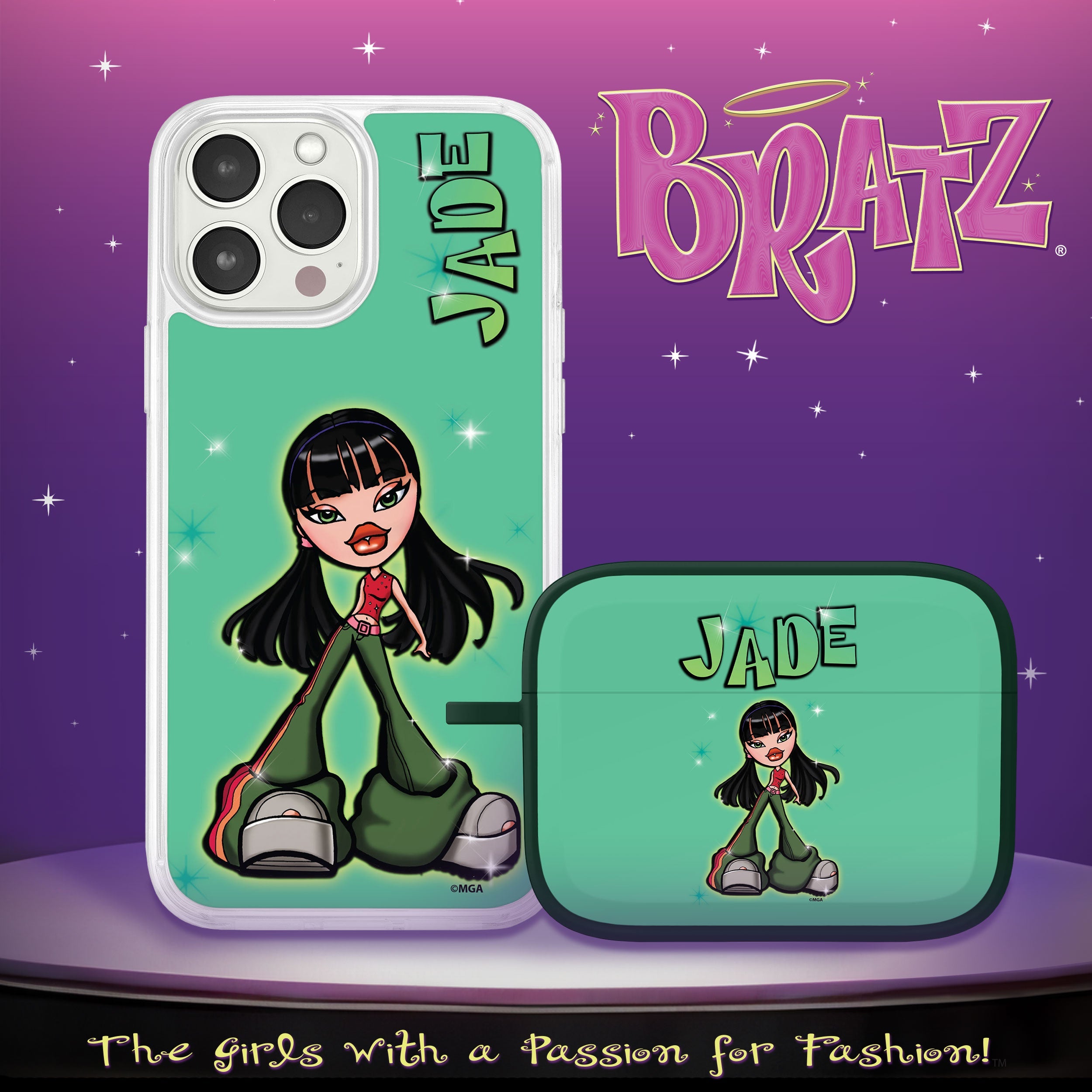 Bratz® Passion For Fashion HD Apple iPhone 15 Mag-Safe Phone Case and AirPods Pro Combo Package