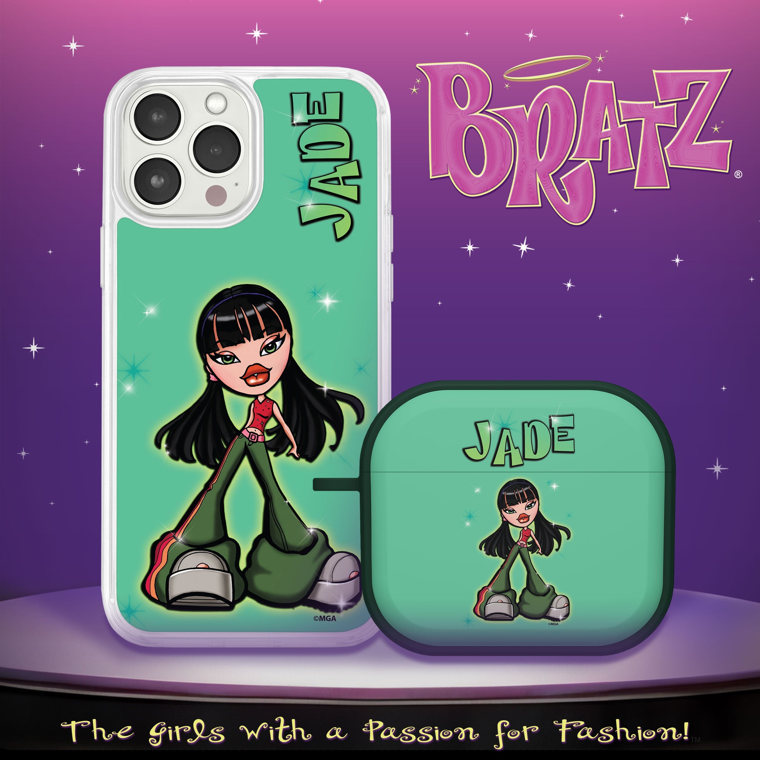 Bratz® Passion For Fashion HD Apple iPhone 14 Mag-Safe Phone Case and AirPods Gen 3 Combo Package